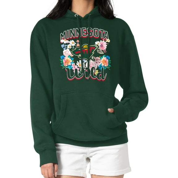 Women's G-III 4Her by Carl Banks Green Minnesota Wild Flower Logo Pullover Hoodie