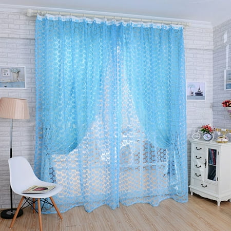 Meigar Fashion Rose Flower Organdy Voile Window Curtains Drape