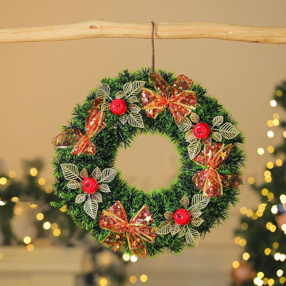 CREATITOY Christmas Wreath with Pine Branches Berries - Festive Holiday Door Wreath for Christmas Tree DecorationDoor Lintel Home Wall Display