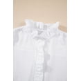 thumbnail image 6 of White Striped Ruffle Short Bubble Sleeve Shirt, 6 of 8