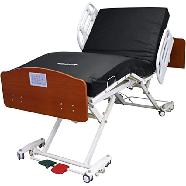 HomeCare Hospital Beds Lynacare™ HC107 HiLow Hospital Bed Set Oak