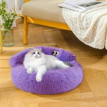 Soft Plaid Cat Bed Portable Pet Sleeping Bed Warm Washable Pet Nest Indoor Cozy Dog and Cat Bed Semi Enclosed Design for Small and Medium Pets