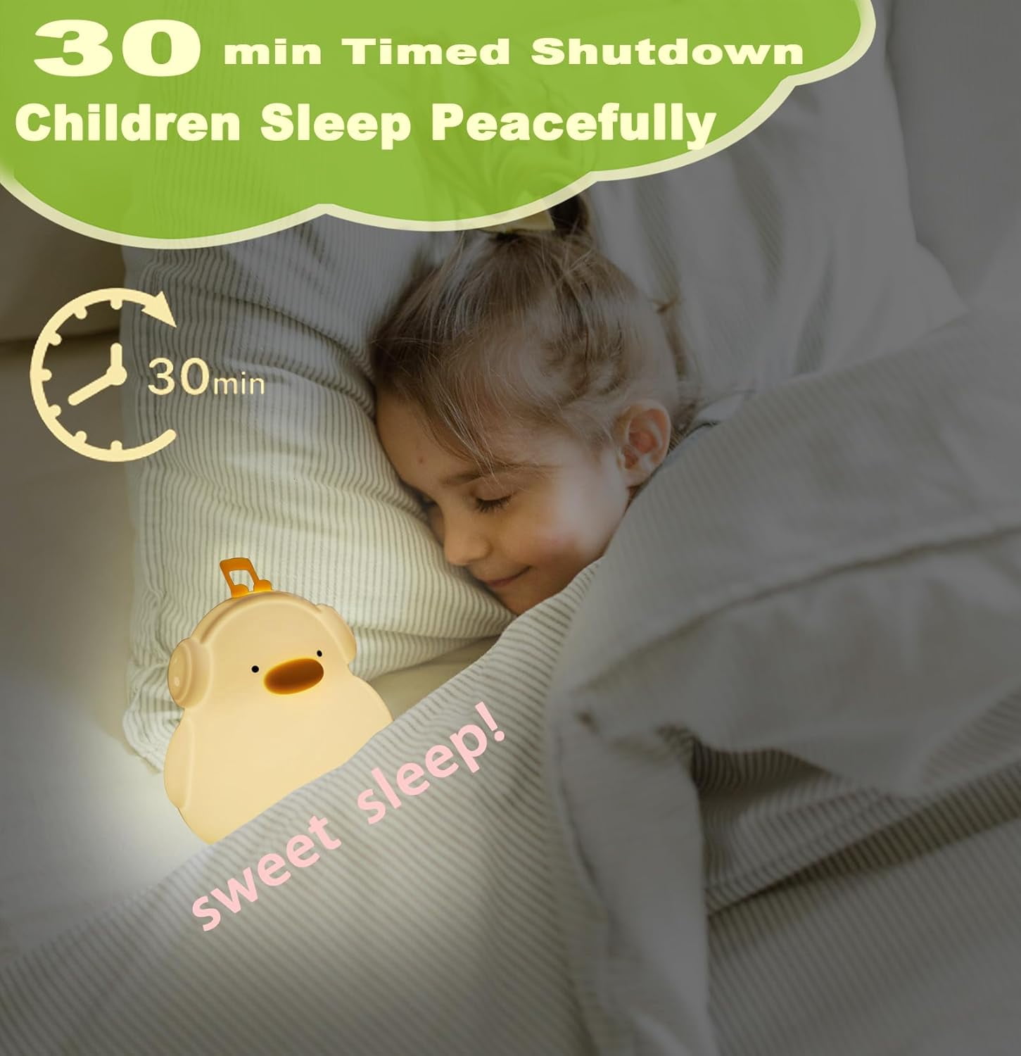 Lzyawe Cute Duck Night Light,LED Squishy Novelty Duck Lamp,3 Level Dimmable Soft Silicone Nursery Nightlight,Night Light for Toddler Baby Kids Decor,Cool Gifts for Duck-0114