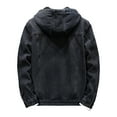 thumbnail image 4 of Mens Denim Jacket Lined Denim Jacket Contemporary Thick Warm Hooded Long Sleeve Jean Jacket Men Black XXXL, 4 of 7