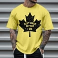 thumbnail image 2 of Ediodpoh Canadian Maple Leaf Vintage T Shirt Tops for Men Trendy Light Yellow L, 2 of 4