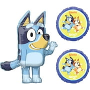 Bluey Birthday Party Bingo Blue Heeler Dog Puppy 3 Piece Mylar Balloon Set Made in the USA