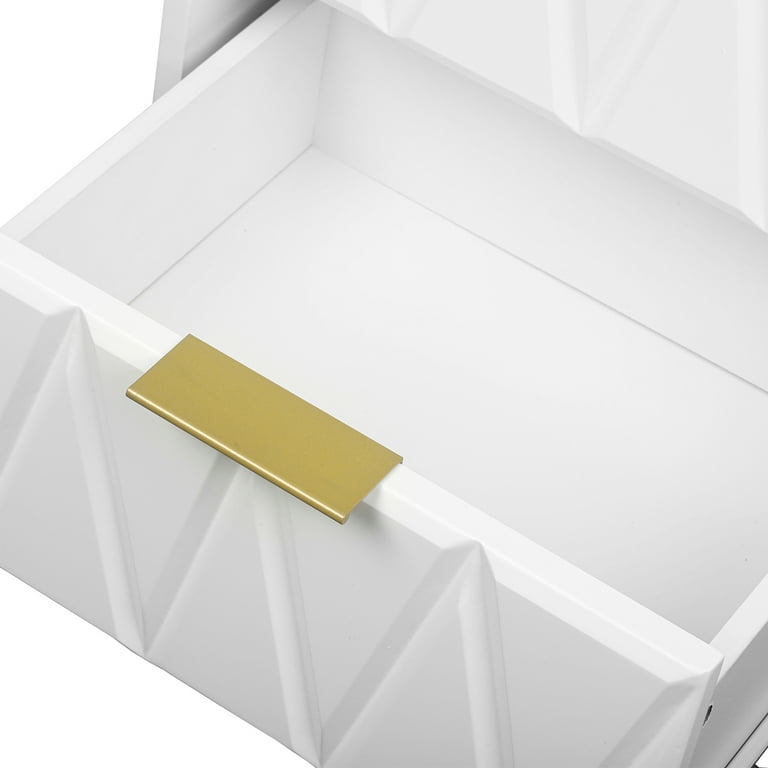 Hommoo 2 Drawers Nightstand, Modern Bedside Table with Metal