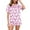 Purple, variant on TSADFHJI Bath Robes for Women Plus Size 2 Piece Pj Sets Pajamas for Women Prints Short Sleeve Button Shirt and Shorts Pajama Set Xl White