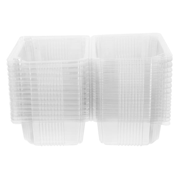 SHOWERORO Clear White Plastic Cake Containers for Freshness and Display 50Pcs