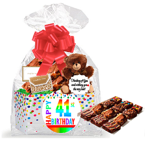 41st Birthday / Anniversary Gourmet Food Gift Basket Chocolate Brownie