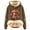 Bronze, variant on Women Casual Pullover Hoodie With Adorable Cow Print Long Sleeve Sweatshirt For Everyday Cozy Comfort And Winter Warmth Fashion