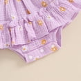 thumbnail image 6 of Okbabeha Baby Girl Summer Clothes Daisy Bodysuit Puff Sleeve Bubble Romper Smocked Dress Newborn Boho Outfits, 6 of 8