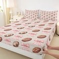 thumbnail image 4 of Erosebridal Football Print Full Size Sheets 4-Piece for Boys Girls,Kids Teens Sport Theme Pink Bowknot Bed Sheets,Luxury Bedroom Decor, 4 of 5