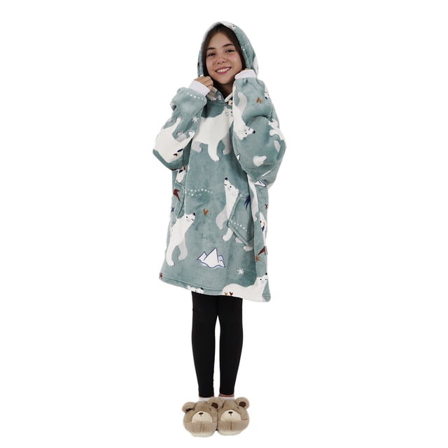 Sudadera Cobija con Capucha Afelpada Oversize Gaon Azul Oso