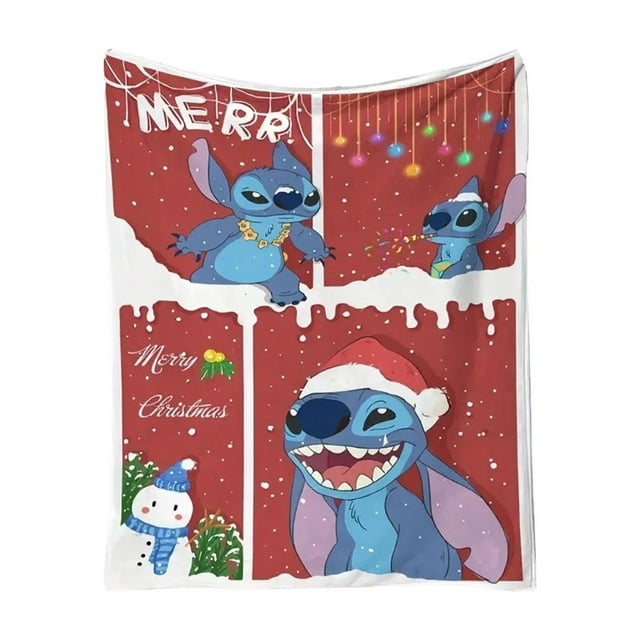 Stitch 51"*59" Christmas Flannel Blanket - Cartoon Cute Pet Design for Naps & Sofa UseStitch_#C152