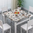 thumbnail image 3 of Pioneer Flower Floral Print Pattern Square Fitted Tablecloth with Elastic Edge,Square Table Cover,Washable Elastic Table Cover for Home Kitchen Party Decor 34"x34", 3 of 6
