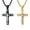 Black & Gold Set, variant on Metaljc Stainless Steel Cross Pendant Necklace for Men, 24" Chain, Religious Jewelry Gift, 2 PCS