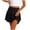 *Black, variant on Women's Elastic Waist Pleated Ruffle Hem Mini Skirt with Built in Shorts,Solid Color Casual Skort Black,Women's Plus L
