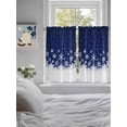 thumbnail image 3 of Blue Christmas 2 Panel Kitchen Curtains for Windows, Xmas Snowflakes Snow Winter Bathroom Privacy Curtain, Home Décor Window Treatment for Bedroom/Living Room 55"x45", 3 of 6