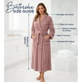 thumbnail image 5 of Dan River Bathrobe for Men and Women One Size Lightweight Cotton Terry Cloth Robe - Dusty Rose, 5 of 10
