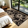 thumbnail image 2 of Findosom Runner Rug for Hallway 3x6 ft,Non-slip Machine Washable Runners Flower Floor Mats Low Pile Carpet Rug Runner with Rubber Backing for Entryway Doormat Bathroom Kitchen Laundry Room,Black, 2 of 8