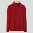 thumbnail image 5 of Comdrip Hauts pour Femmes Manches Longues Chemises pour Femmes Coupe Ample Col Roulé Haut Décontracté Automne Hauts Légers Chauds Chandails Hauts Col Roulé pour Femmes Rouge G, 5 of 5