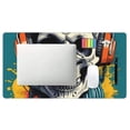 thumbnail image 4 of Bingfone Modern Hip-Hop Skull Large Gaming Mouse Pad,Extended Desk Mousepad with Stitched Edges,Non-Slip Base,Water Resist Keyboard Pad for Gamer, Office & Home, 29.5 x 16 in, 4 of 6