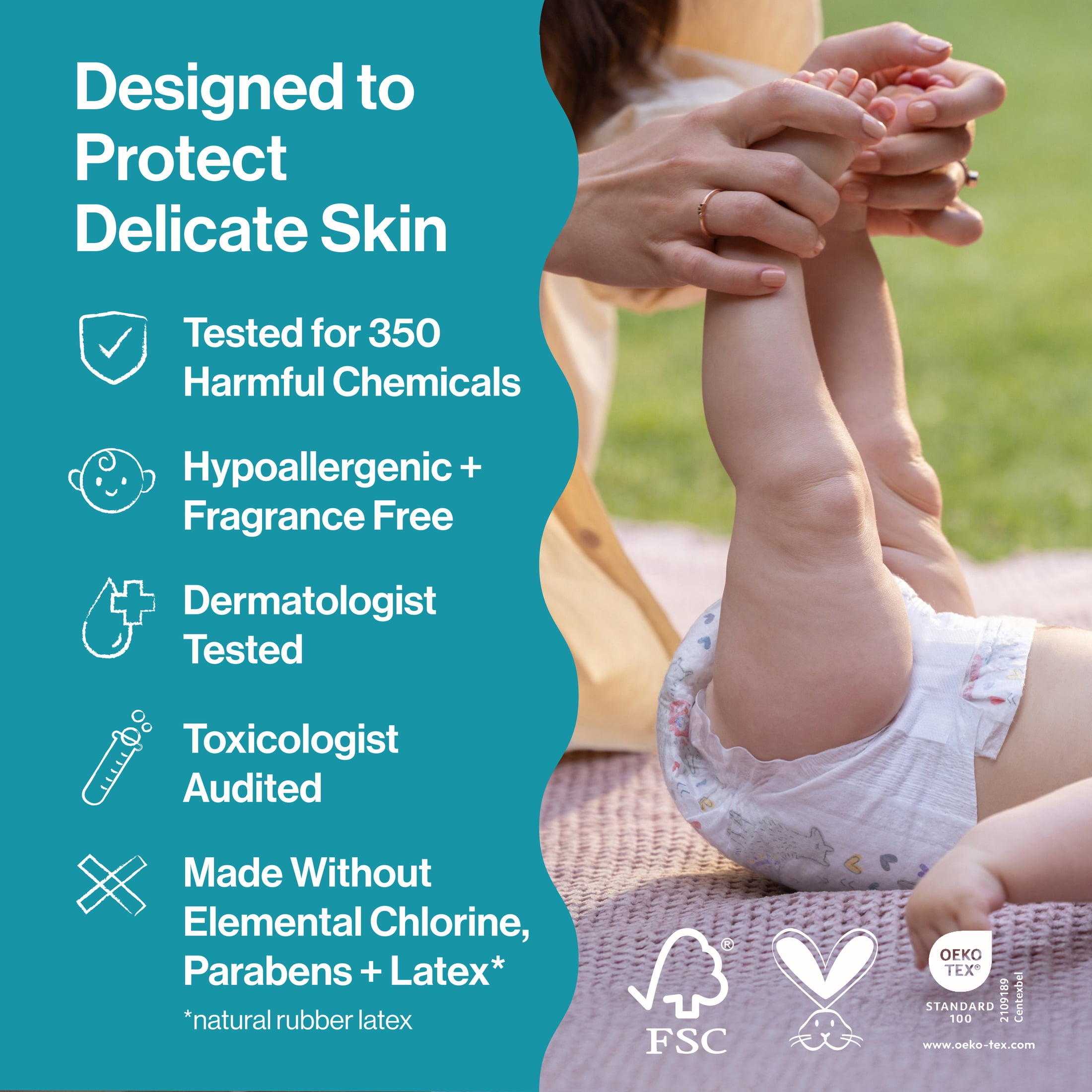 The Honest Company Clean Conscious Diapers® | Up to 100% Leak Protection I Designed to Protect Delicate Skin I Hypoallergenic + Fragrance Free | UR Ribbiting + Waddle It Be, Size 2, 72 Count Club Box