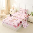 thumbnail image 2 of Castle Fairy Ballet Dance Girl Twin Sheets 3pcs,Floral Butterfly Flamingo Bedding,Pink White,1 Fitted Sheet, 1 Flat Sheet and 1 Pillowcase, 2 of 6
