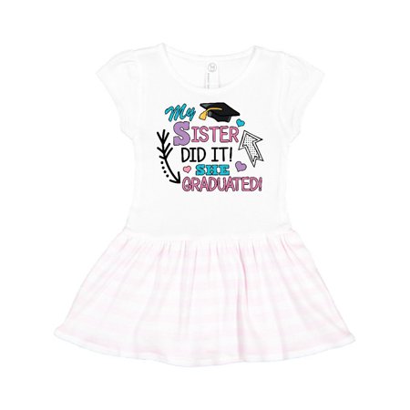 

Inktastic My Sister Graduated with Cap and Arrows Gift Toddler Girl Dress