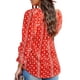 thumbnail image 4 of Qarigey Blusa de mujer con cuello en V con cordones en la parte de manga larga casual camisa suelta Prendas para la parte del cuerpo Impreso 6 XXL Qarigey AP003442-20, 4 of 5