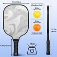 thumbnail image 2 of Pickleball Paddles Set Of 1, Fiberglass Surface, Liquid & Marble Print, 1 Paddles, 2 Balls & Bag, 2 of 5