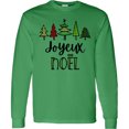 thumbnail image 3 of Inktastic Joyeux Noel with Christmas Trees Long Sleeve T-Shirt, 3 of 5