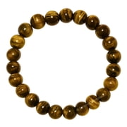 Tiger's Eye Bracelet - 8mm Beaded Stretch Bracelet and Healing Stones