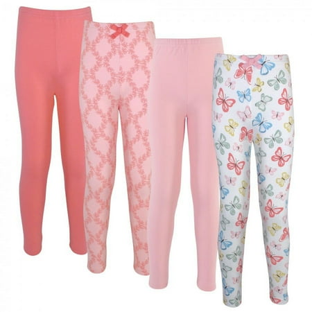 UPC: 0660168616187 | Touched by Nature Baby Toddler Big Kids and Youth Girl Organic Cotton Leggings 4pk Butterflies 10 Years