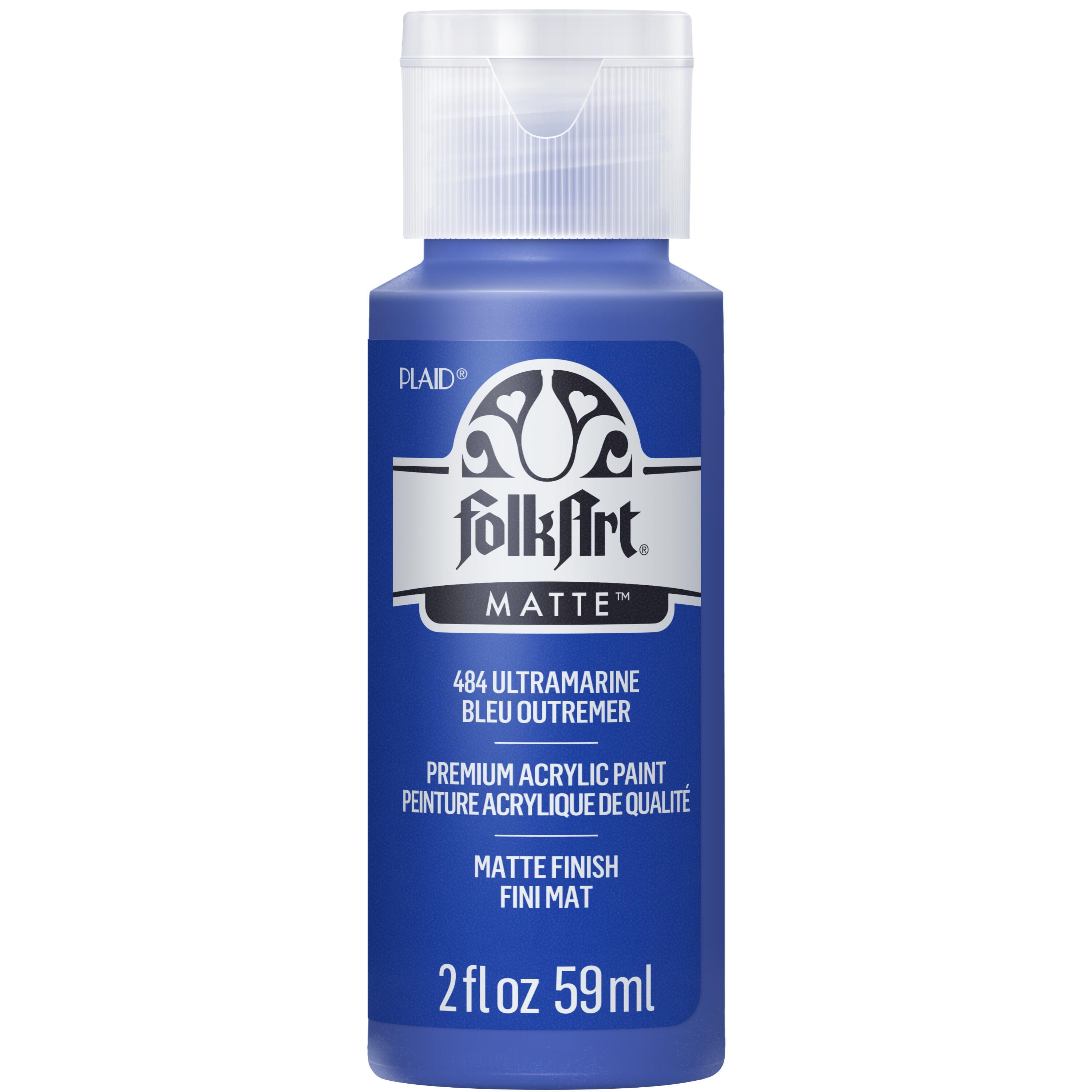 (2 pack) FolkArt Acrylic Craft Paint, Matte Finish, Ultramarine, 2 fl oz