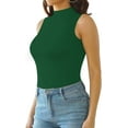 thumbnail image 3 of YOUI-GIFTS Mock Turtle Neck Sleeveless Long Sleeve Double Lined Bodysuit Tank Tops for Women, 3 of 5
