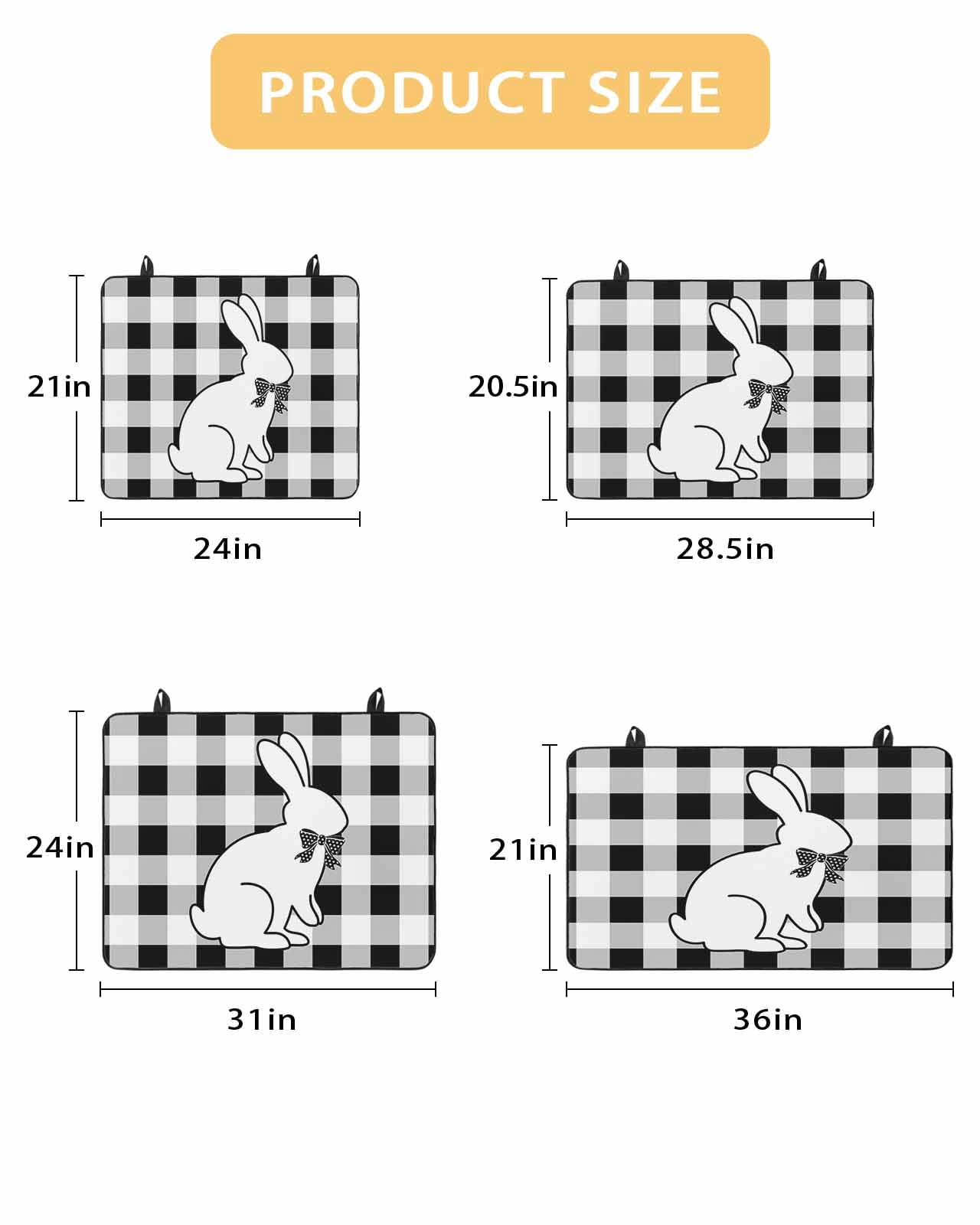 Large Induction Cooktop Protector Mat Easter Stove Top Covers for Electric Stove, Farmhouse Bow Bunny Black White Buffalo Plaid Decorative Stove Burner Cover Mats, Glass Top Stove Cover