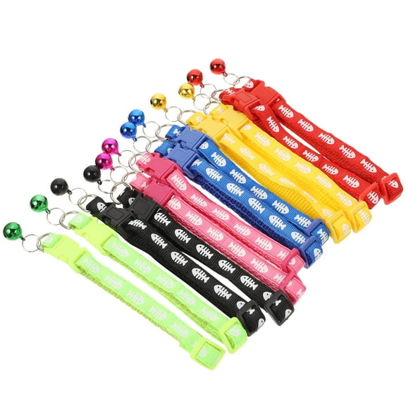 LULULION 12Pcs Adjustable Pet Dog Collar Assorted Color Decorative Design with Bell