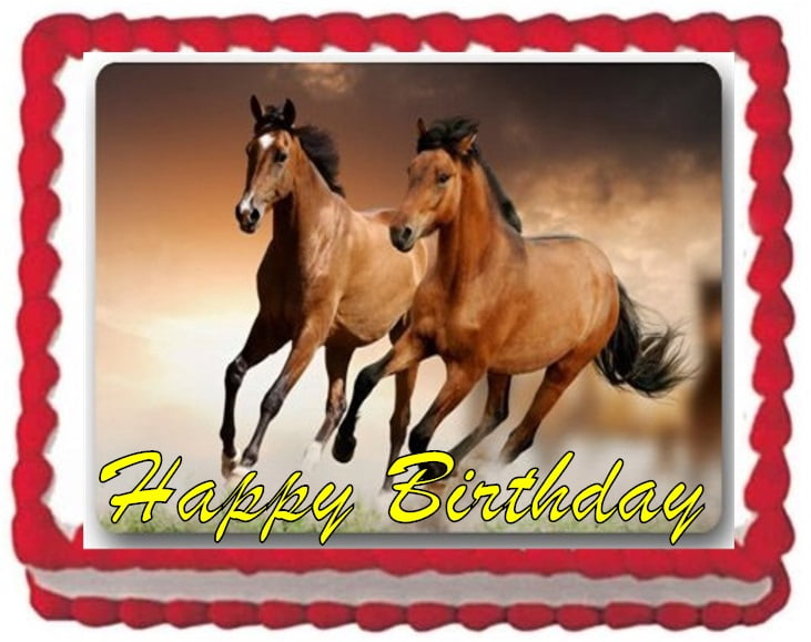 Horse drawing ICING WAFER edible cake topper 