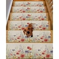 thumbnail image 2 of Spring Floral Stair Treads for Wooden Steps Indoor Runner Rug Carpet, Colorful Summer Botanical Flowers Vintage 10 Pieces Peel and Stick Staircase Step Treads Covers Washable Throw Door Mats, 30"x8", 2 of 5
