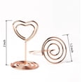 thumbnail image 4 of GFDYREE 20pcs Mini Place Card Holders Table Number Stands Table Card Holder Wire Table Picture Photo Holder with Heart Shape Menu Memo Clips for Wedding Favors, Rose Gold, 4 of 6