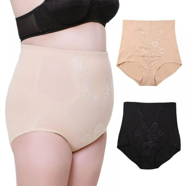 Bragas moldeadoras de cintura alta con encaje floral y control de abdomen para mujer, talla grande, sin costuras, realzadoras de glúteos.