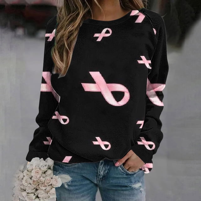 EQWLJWE Chemises à Manches Longues pour Femmes Pack Femmes Décontracté Manches Longues Col Rond Hauts Chemises Amples Blouse Imprimé Graphique Saint-Valentin Chandail en Molleton Vêtements d'Automne pour Femmes