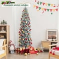 thumbnail image 2 of Costway 7 FT Pre-lit Christmas Tree Hinged Pencil Decoration 350 Multi-Color LED Lights, 2 of 10
