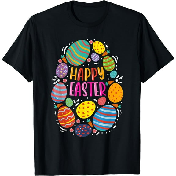 Cute Happy Easter For Teen Girls Boys Easter Colorful Eggs T-Shirt