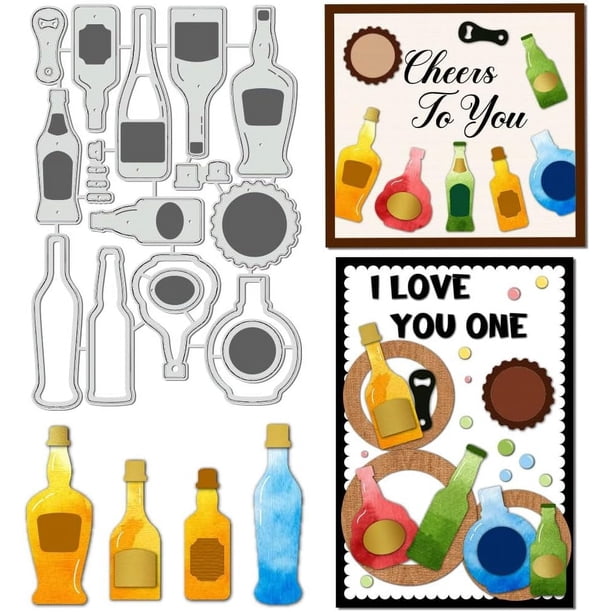 Troqueles de corte de acero al carbono para botellas, plantillas de repujado de acero al carbono, troqueles para la creación de tarjetas, álbumes de recortes y decoración de álbumes de fotos.