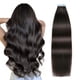 thumbnail image 1 of SUYYA Extensiones de cabello con cinta adhesiva de cabello humano Remy de 14 pulgadas, 1.41 oz/paquete, 20 piezas rectas sin costuras, trama de piel negra natural, extensiones de cabello humano (14 pu, 1 of 5