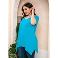 thumbnail image 6 of SHOWMALL Plus Size Blouse for Women Summer Tunic Tops Short Sleeve Sky Blue 3X Swing Tee Crewneck Clothes Flowy Shirt for Leggings, 6 of 8