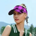 thumbnail image 6 of Disketp Purple Black Buffalo Plaid Sun Visors for Women Men Unisex Tennis Golf Visor Hat Adjustable Summer Hats Sport Outdoor Visor Hat UV Protection Cap, 6 of 8